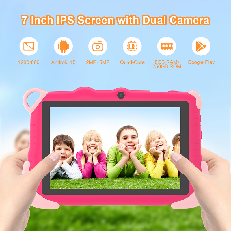 C アイデア 7 インチ Android 15 教育用スマートタブレット CM78ピンク