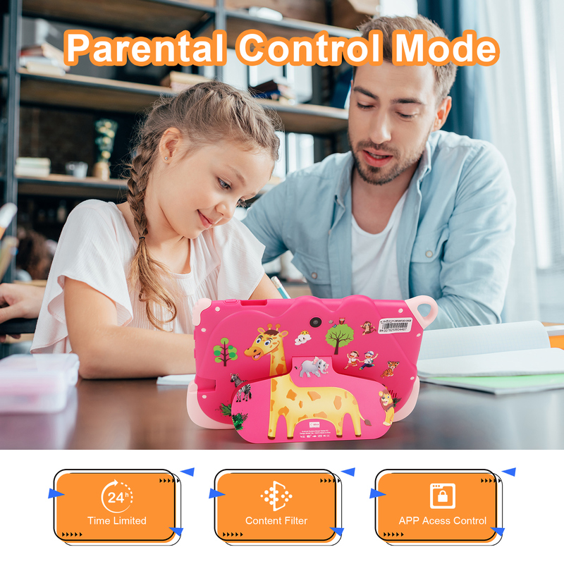 C アイデア 7 インチ Android 15 教育用スマートタブレット CM78ピンク