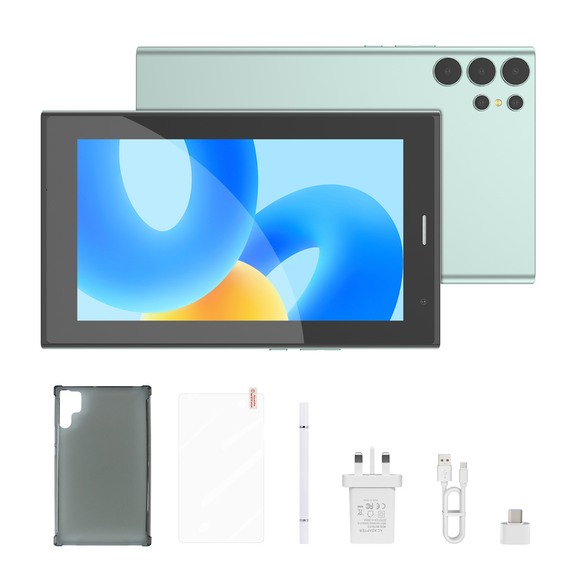 C idea 7インチ Wifi タブレット ケース付き 8+256GB ストレージ クアッドコアプロセッサ 600x1024 IPS タッチスクリーン CM524 グリーン