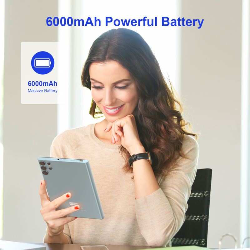 C アイデア 7インチ Wifi タブレット ケース 8+256GB ストレージ クアッドコア プロセッサ 600x1024 IPS タッチスクリーン CM524 青