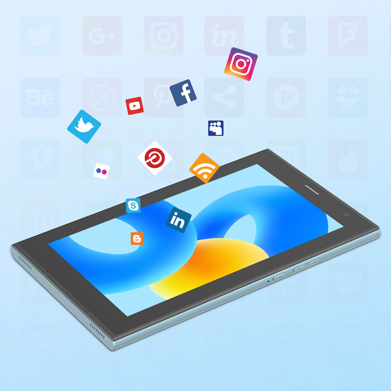 C アイデア 7インチ Wifi タブレット ケース 8+256GB ストレージ クアッドコア プロセッサ 600x1024 IPS タッチスクリーン CM524 青