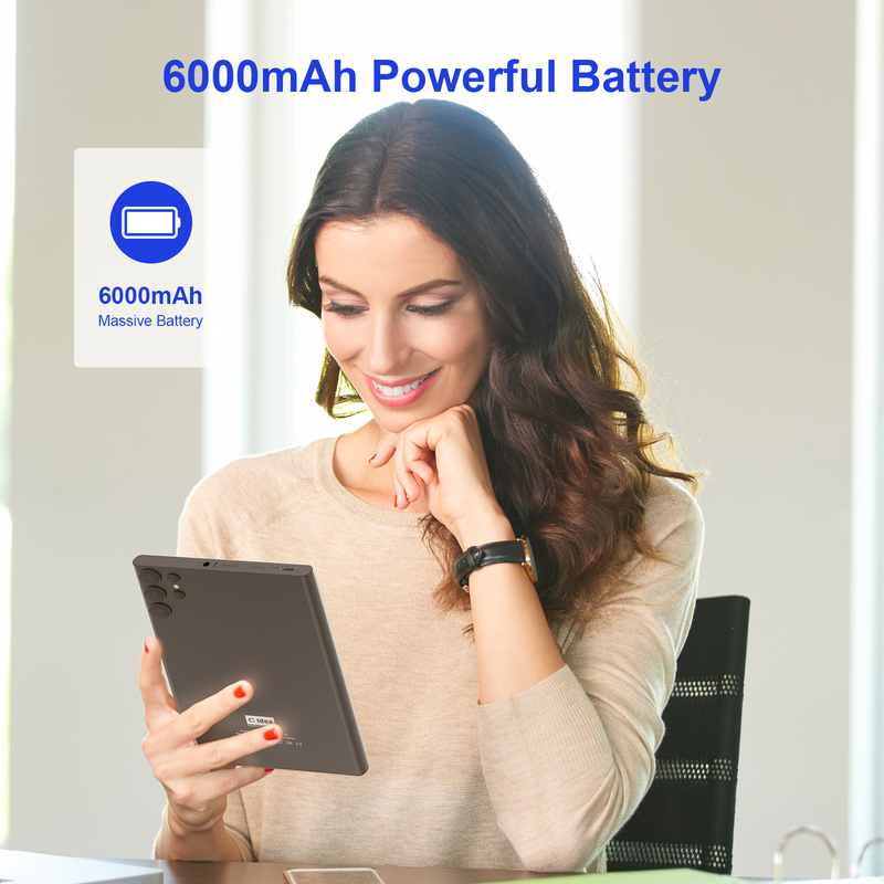 C idea 7インチ Wifi タブレット ケース付き 8+256GB ストレージ クアッドコアプロセッサ 600x1024 IPS タッチスクリーン CM524 ブラック