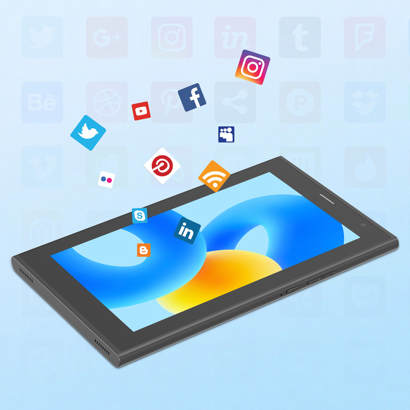 C idea 7インチ Wifi タブレット ケース付き 8+256GB ストレージ クアッドコアプロセッサ 600x1024 IPS タッチスクリーン CM524 ブラック