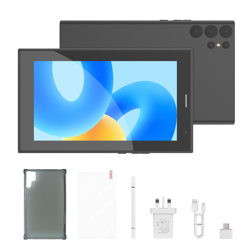 C idea 7インチ Wifi タブレット ケース付き 8+256GB ストレージ クアッドコアプロセッサ 600x1024 IPS タッチスクリーン CM524 ブラック