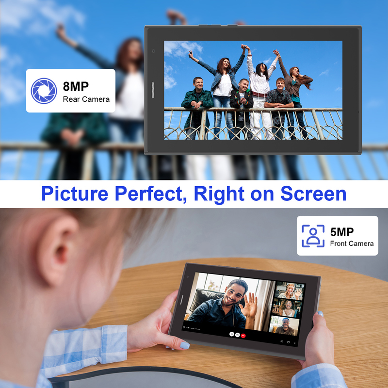 C idea 7インチ Wi-Fi タブレット ケース付き 8+256GB ストレージ クアッドコアプロセッサ 600x1024 IPS タッチスクリーン CM524 グレー