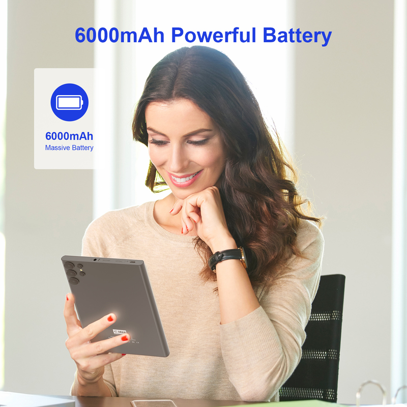 C idea 7インチ Wi-Fi タブレット ケース付き 8+256GB ストレージ クアッドコアプロセッサ 600x1024 IPS タッチスクリーン CM524 グレー