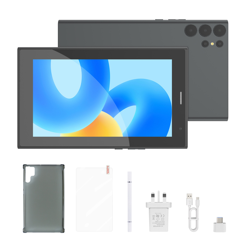 C idea 7インチ Wi-Fi タブレット ケース付き 8+256GB ストレージ クアッドコアプロセッサ 600x1024 IPS タッチスクリーン CM524 グレー