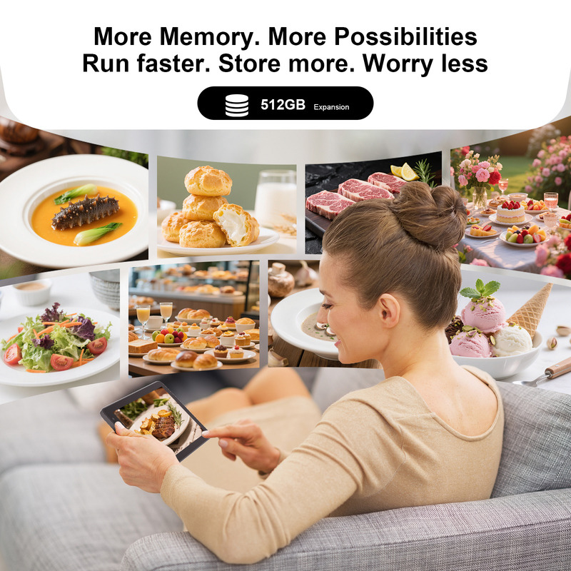 C idea 7インチ Wifi タブレット ケース付き 8+256GB ストレージ クアッドコアプロセッサ 600x1024 IPS タッチスクリーン CM528 ブラック