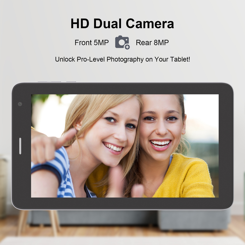 C idea 7インチ Wifi タブレット (ケース付き) 8+256GB ストレージ クアッドコアプロセッサ 600x1024 IPS タッチスクリーン CM528 グレー