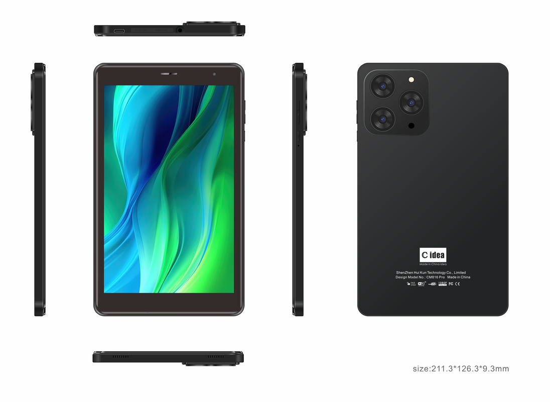 C idea 8インチ Wi-Fi タブレット、8+512GBストレージ、クアッドコアプロセッサ、800x1280 IPSタッチスクリーン CM816 PRO