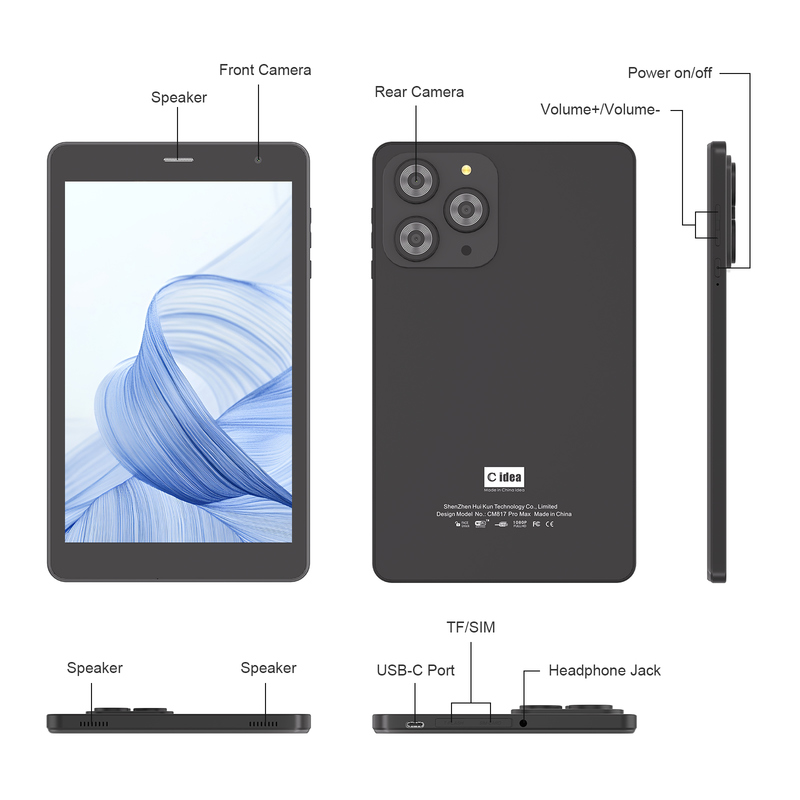 Cアイディア 8インチWiFiタブレット 8+512GBストレージ クアッドコアプロセッサ 800x1280 IPSタッチスクリーン CM817 Pro