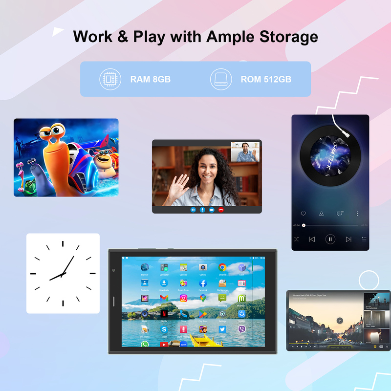 C アイデア 8インチ Wifi タブレット 8+512GB ストレージ クアッドコア プロセッサ 800x1280 IPS タッチスクリーン 緑 CM824