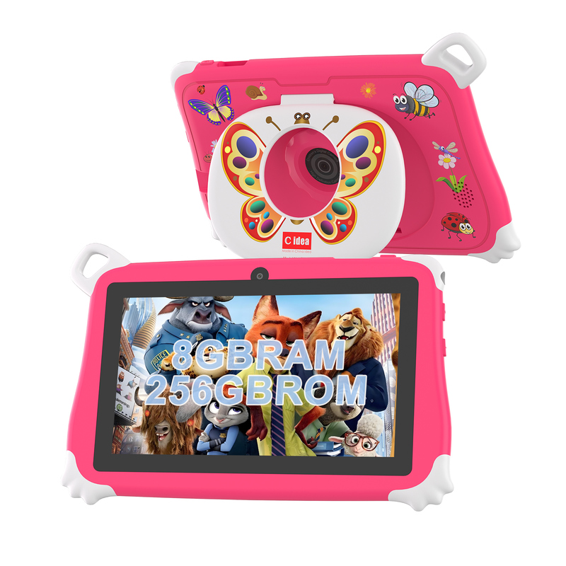 C アイデア Android 15 キッズ タブレット 8+256GB 教育タブレット キッズパッド フレンドリーAPP CM86ピンク