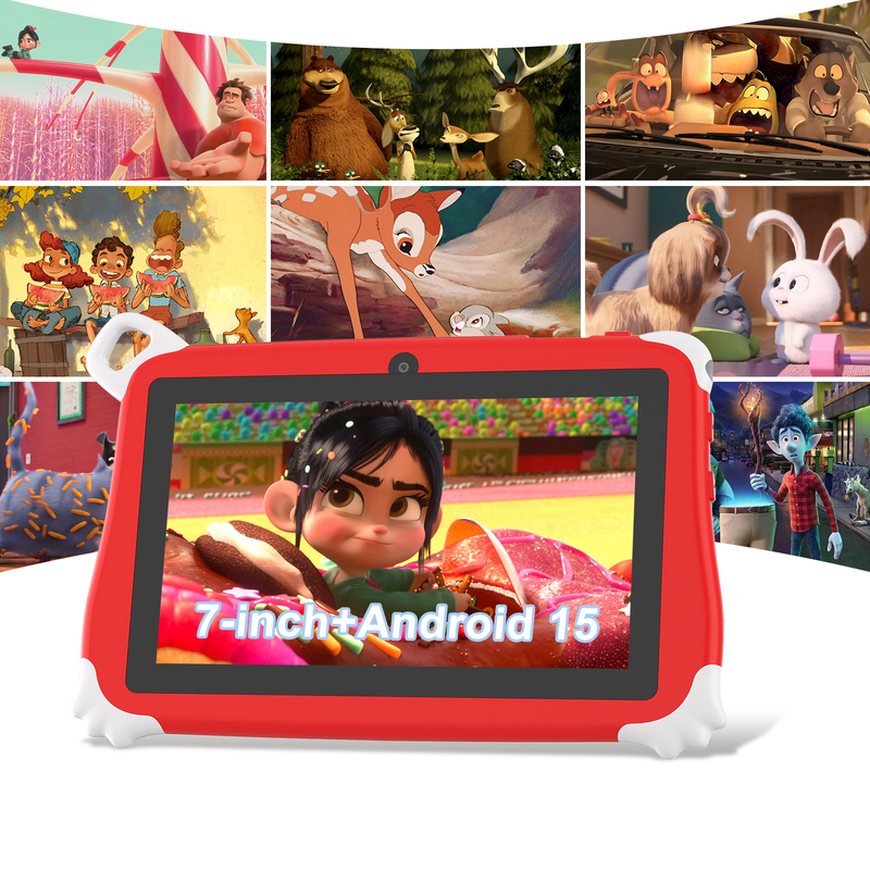 C アイデア Android 15 キッズ タブレット 8+256GB 教育タブレット キッズパッド フレンドリーAPP CM86 赤