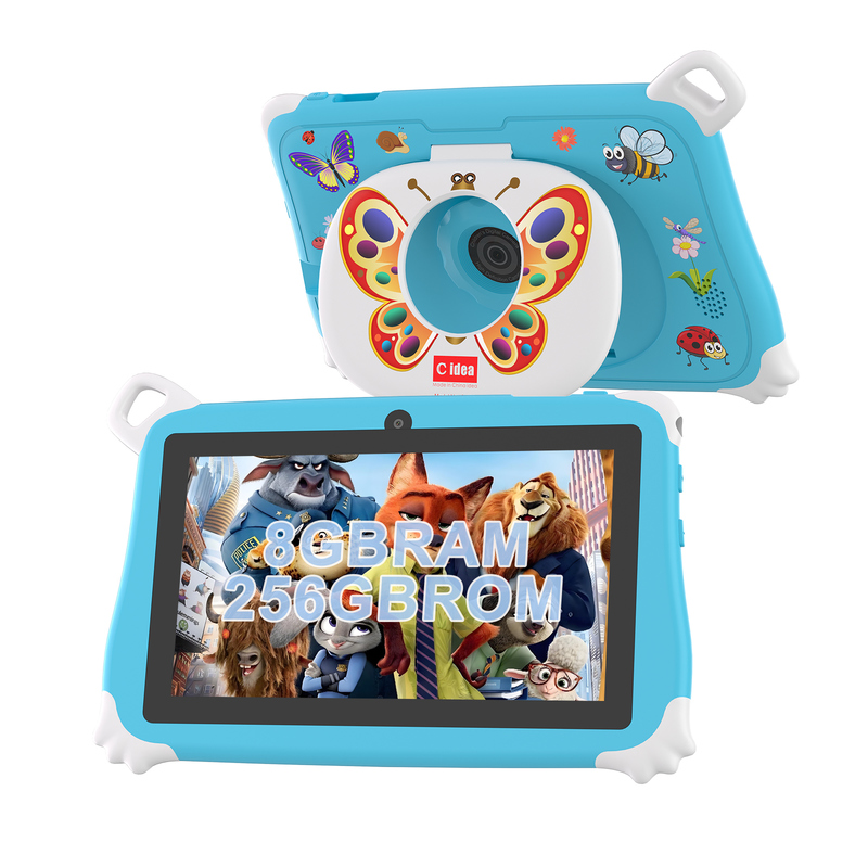 C Idea Android 15 キッズタブレット 8+256GB 教育用タブレット Kidspad フレンドリーAPP CM86 ブルー