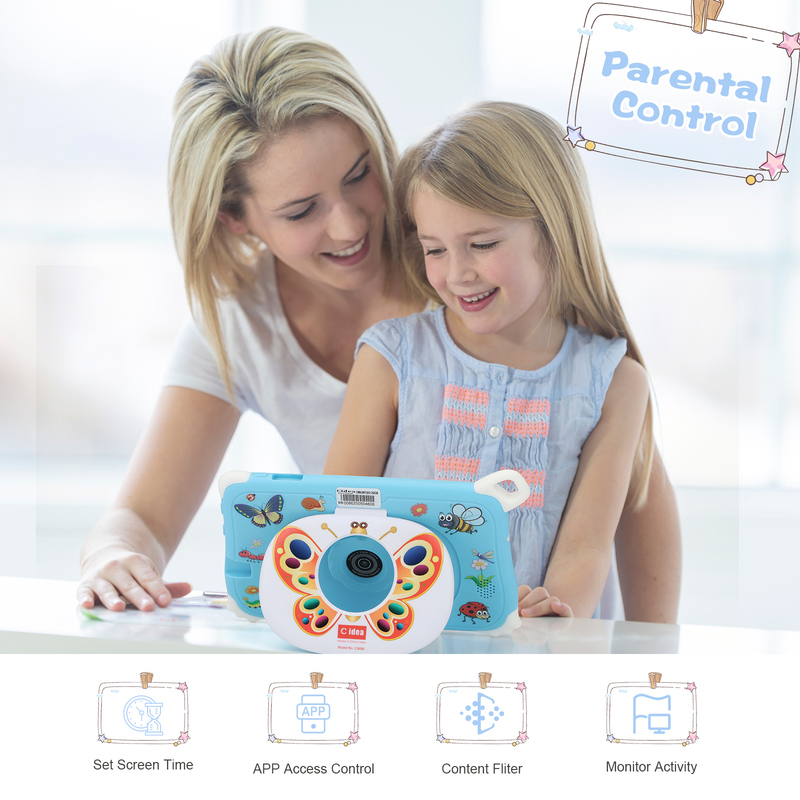 C Idea Android 15 キッズタブレット 8+256GB 教育用タブレット Kidspad フレンドリーAPP CM86 ブルー
