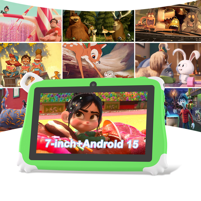 C アイデア Android 15 キッズ タブレット 8+256GB 教育タブレット キッズパッド フレンドリーAPP CM86緑色