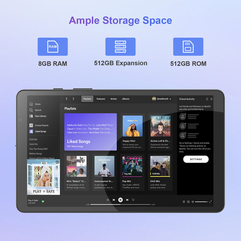 C idea 8 Inch Smart Tablet PC With Keyboard 8GB RAM+512 ROM 800*1340 IPS incell タッチスクリーン ディスプレイ BLACK CM866 試聴する