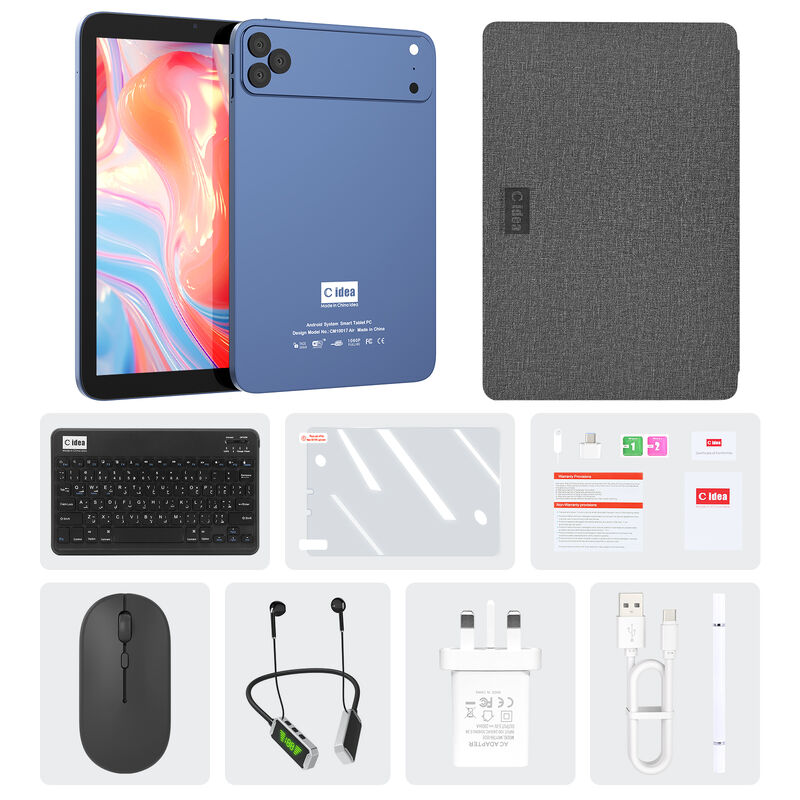 Cアイディア 10.1インチ Android WiFiタッチ画面 5Gキーボード 4コア CM10017Airの青いタブレットPC