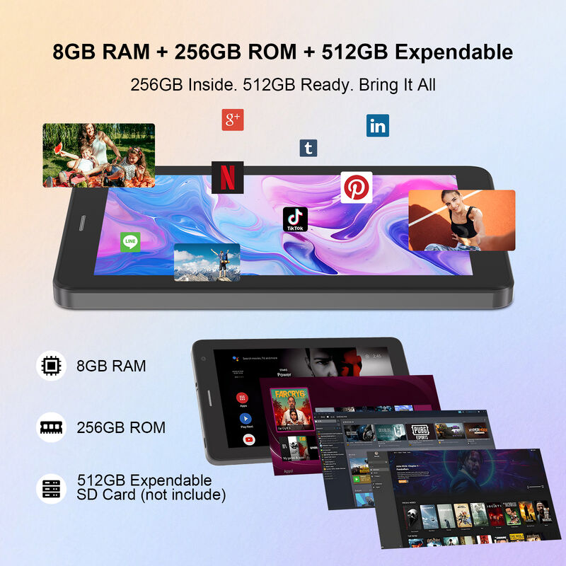 C idea 7インチ Android スマートタブレット 8+256GB 8*CortexTm-A53 WiFi タブレット HD タッチスクリーン CM517 air