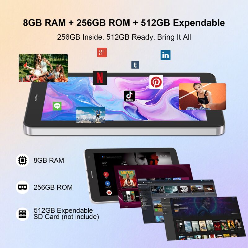 C idea 7インチ Android スマートタブレット 8+256GB 8*CortexTm-A53 WiFi タブレット HD タッチスクリーン CM517 air