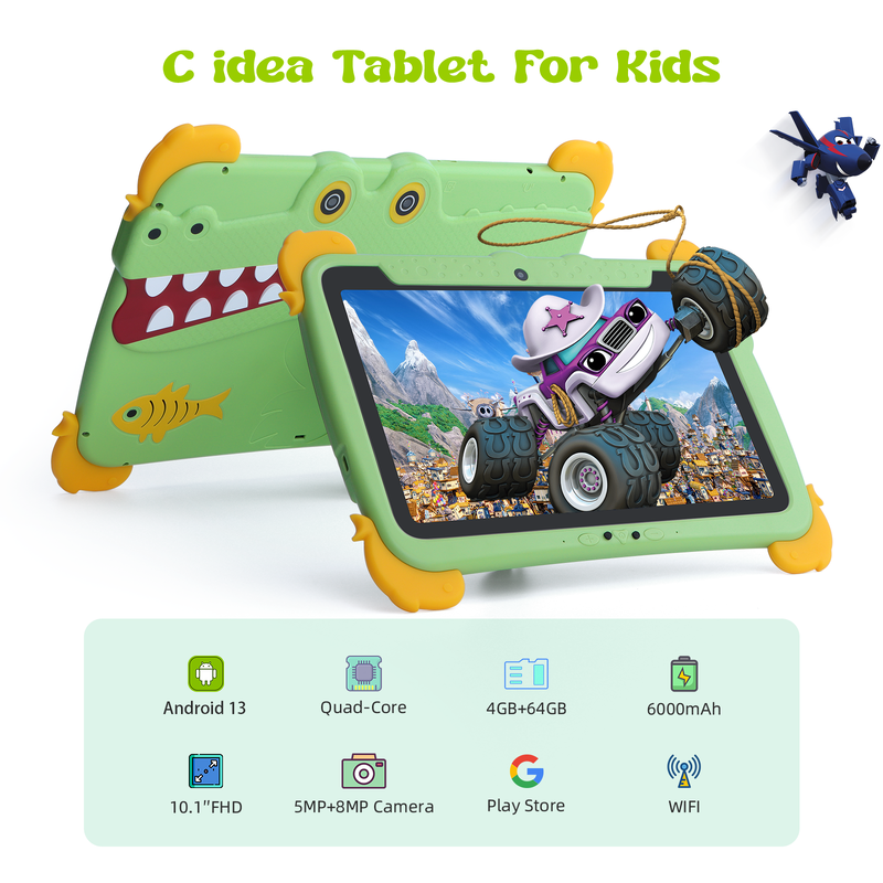 C Idea 10.1インチ Android タブレット 4GB RAM 64GB ROM タブレット Kidspad P1100