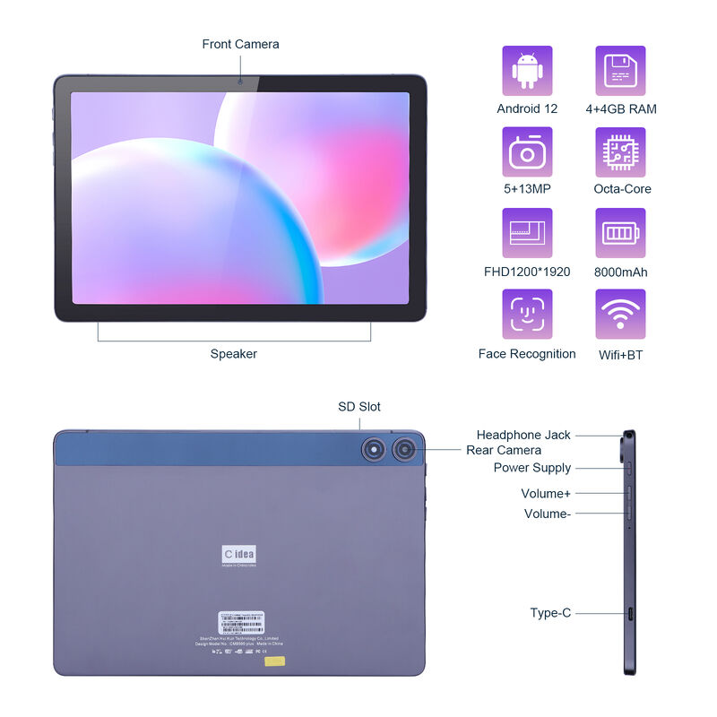 C アイデア アンドロイド タブレット FHD 1200*1920 6000mAh バッテリー 10.1 インチ タブレット PC P1250
