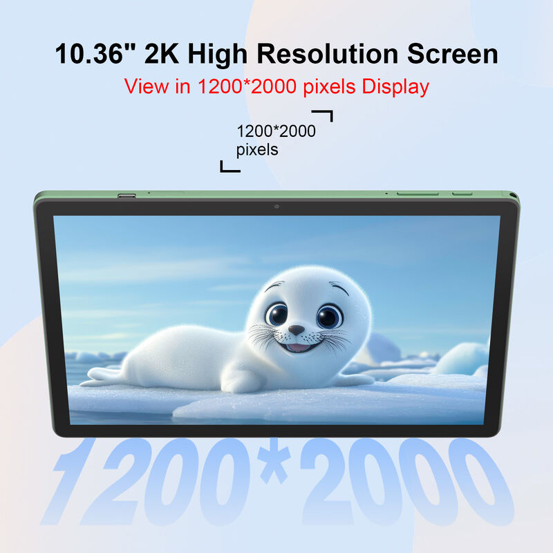 C Idea Factory 10.36 インチ タブレット 8GB RAM+1TB ROM デュアルカメラ Android 14 タブレット SIM カード付き 大人用 CM10500 Plus (グリーン)